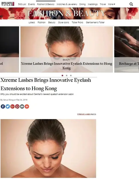 [HK Tatler] Xtreme Lashes 將創新睫毛嫁接帶到香港